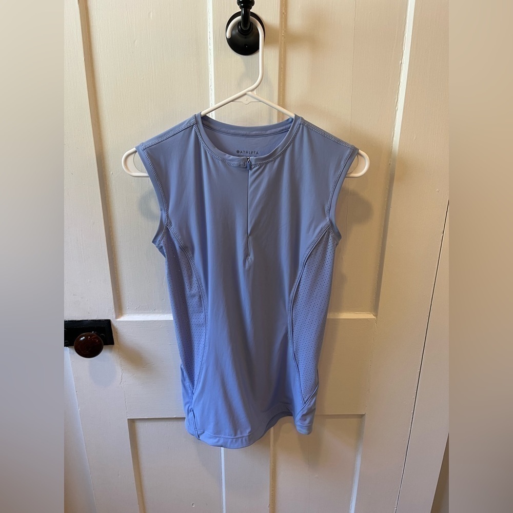Athleta Periwinkle Blue 1/4 Zip Athletic Tank Top XXS